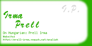 irma prell business card